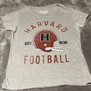 Gray Harvard Football Tee - Short Sleeve size small